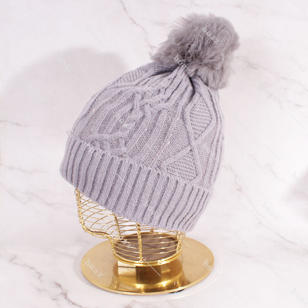 GORRO POM POLAR GRIS X1