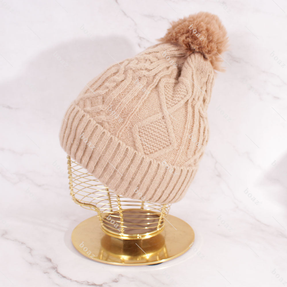 GORRO POM POLAR BEIGE (unidad)