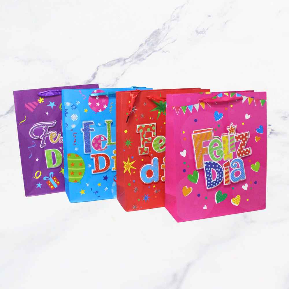 BOLSA REGALO FELIZ DIA M X12