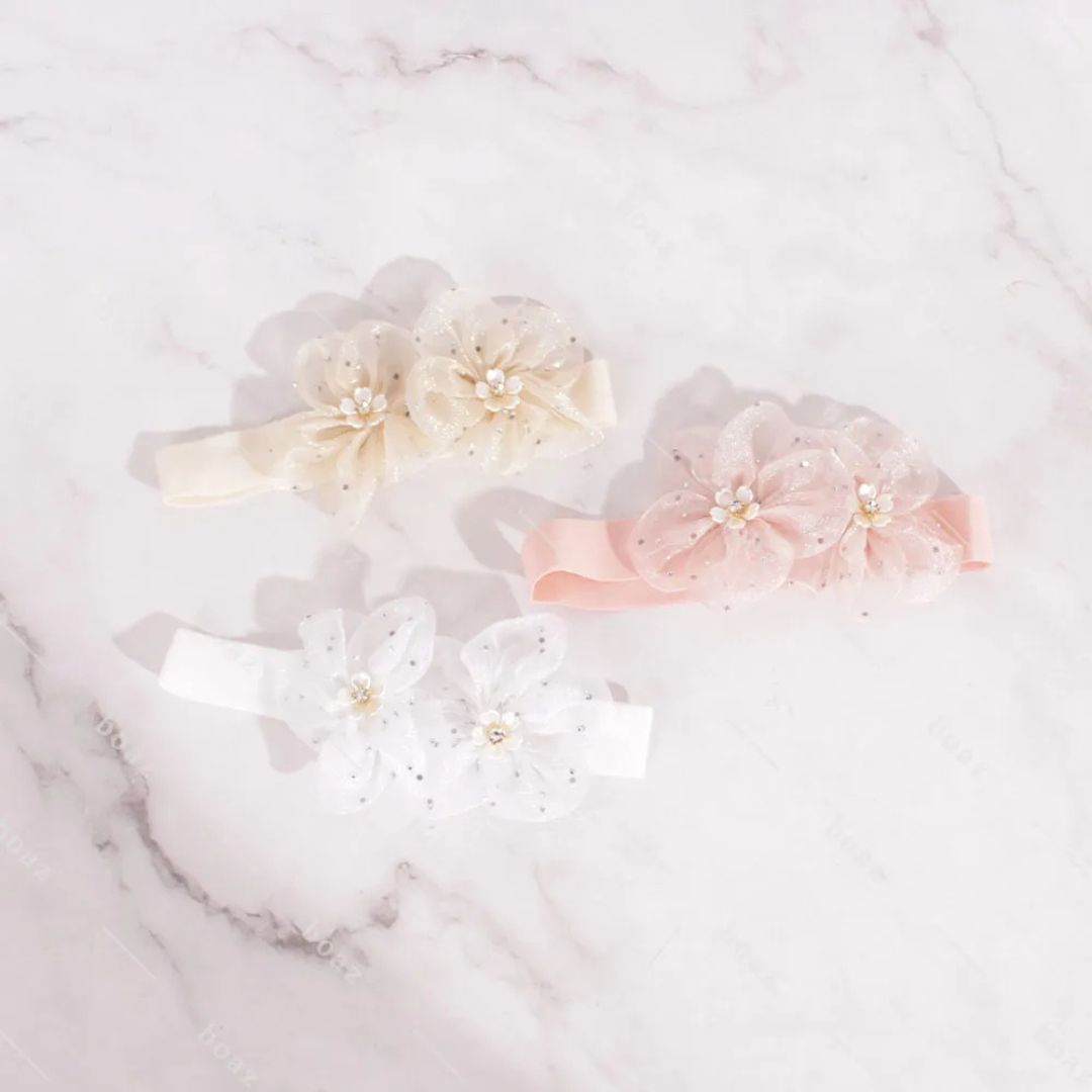 Cintillo bebe 2 flor x12