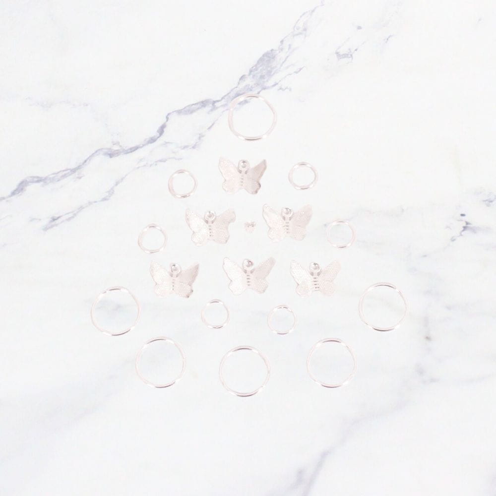 Anillo trenzas mariposa x12