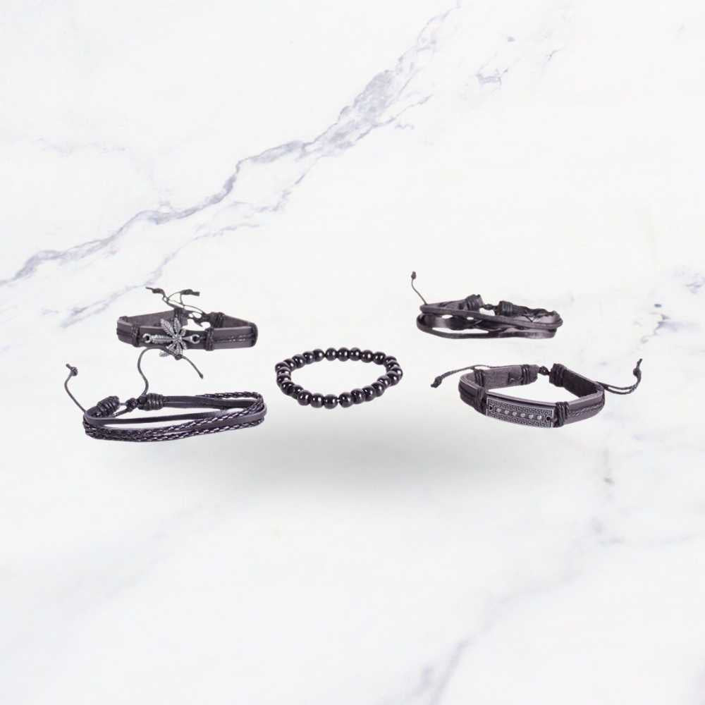 SET PULSERA HOMBRE NEGRO X12
