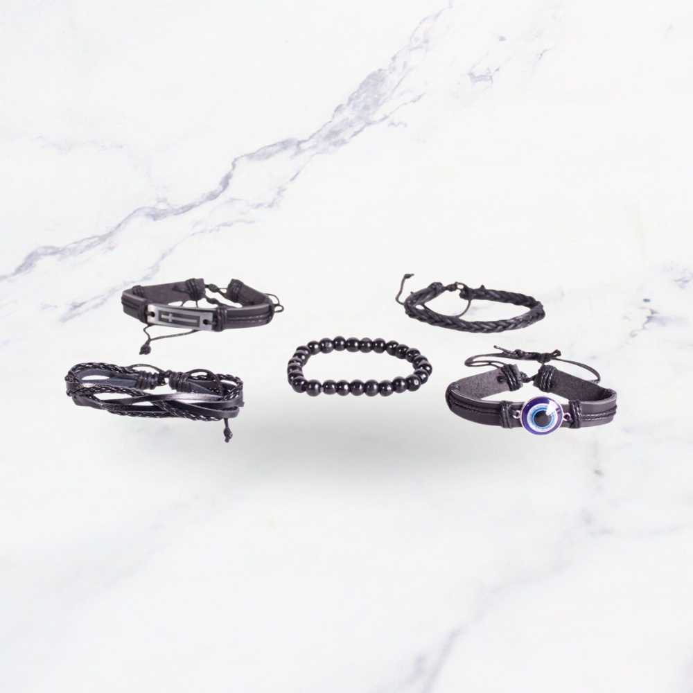 SET PULSERA HOMBRE NEGRO X12
