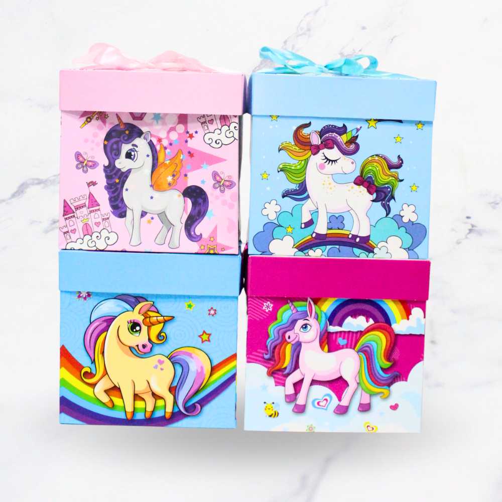 CAJA DE REGALO S UNICORNIO X12
