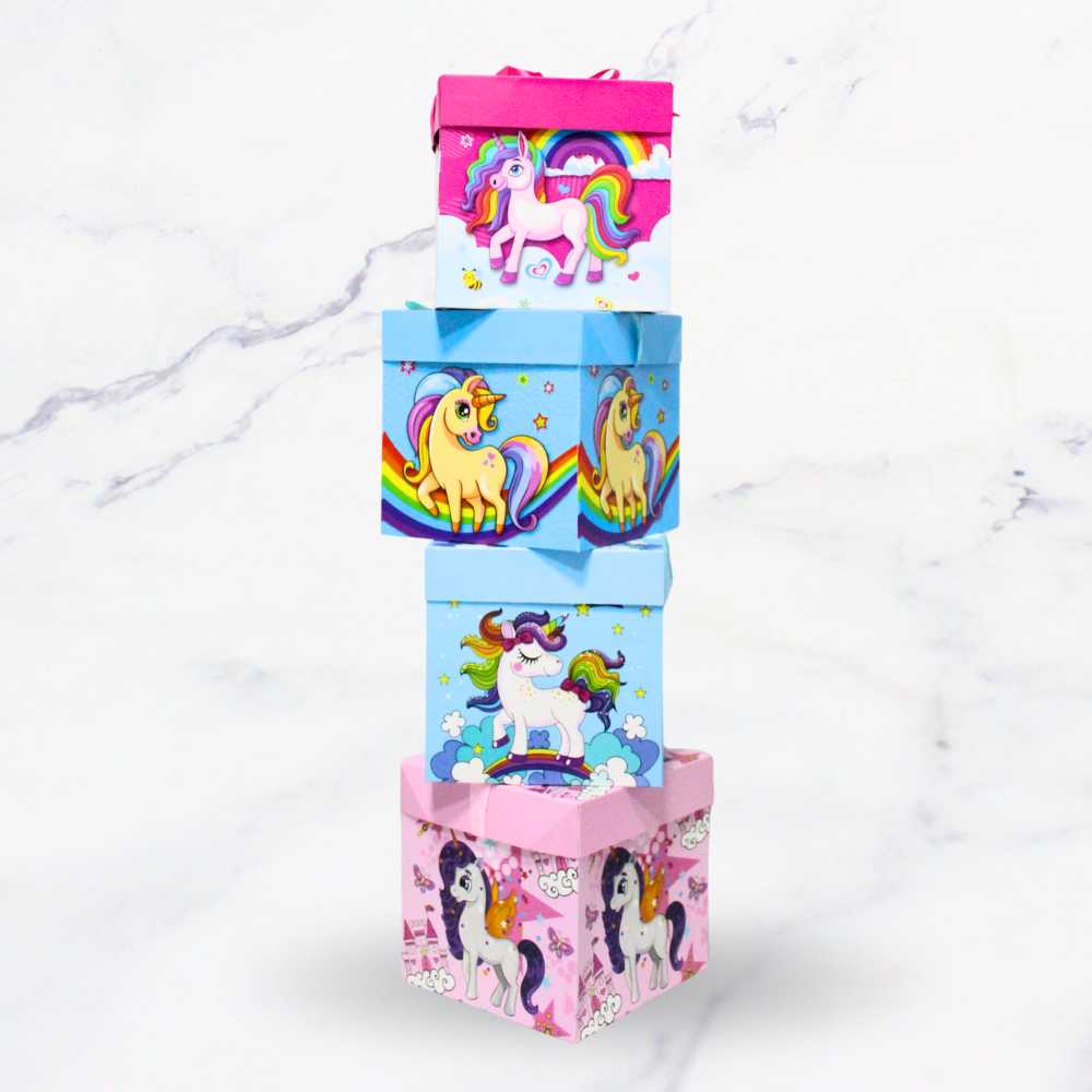CAJA DE REGALO S UNICORNIO X12