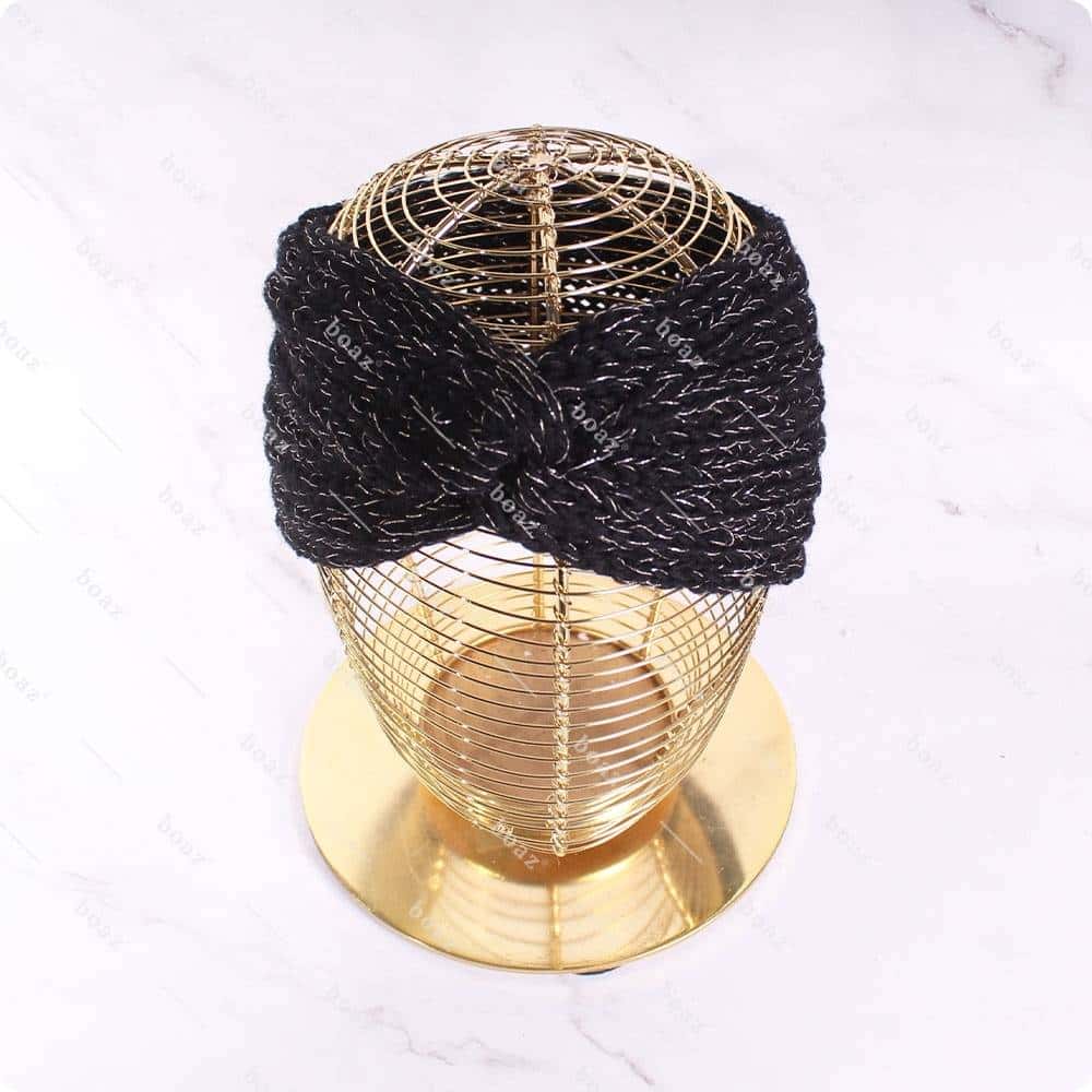 Cintillo lana turbante negro