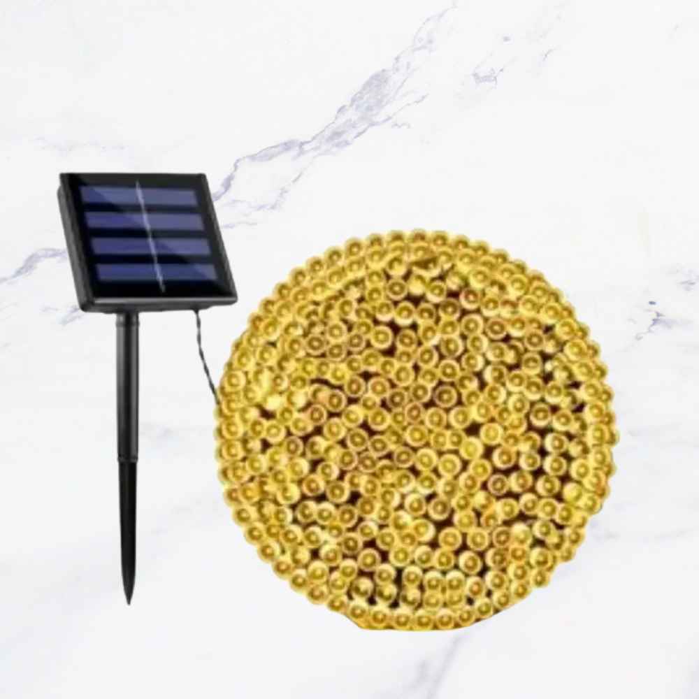 LUZ CALIDA 10M X100 LUCES SOLAR X1