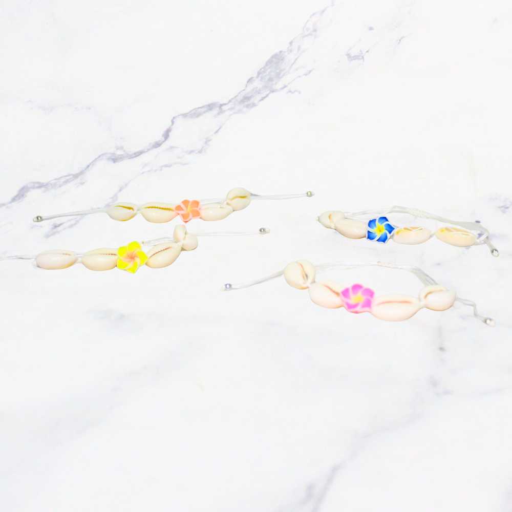 PULSERA CONCHA FLOR X12