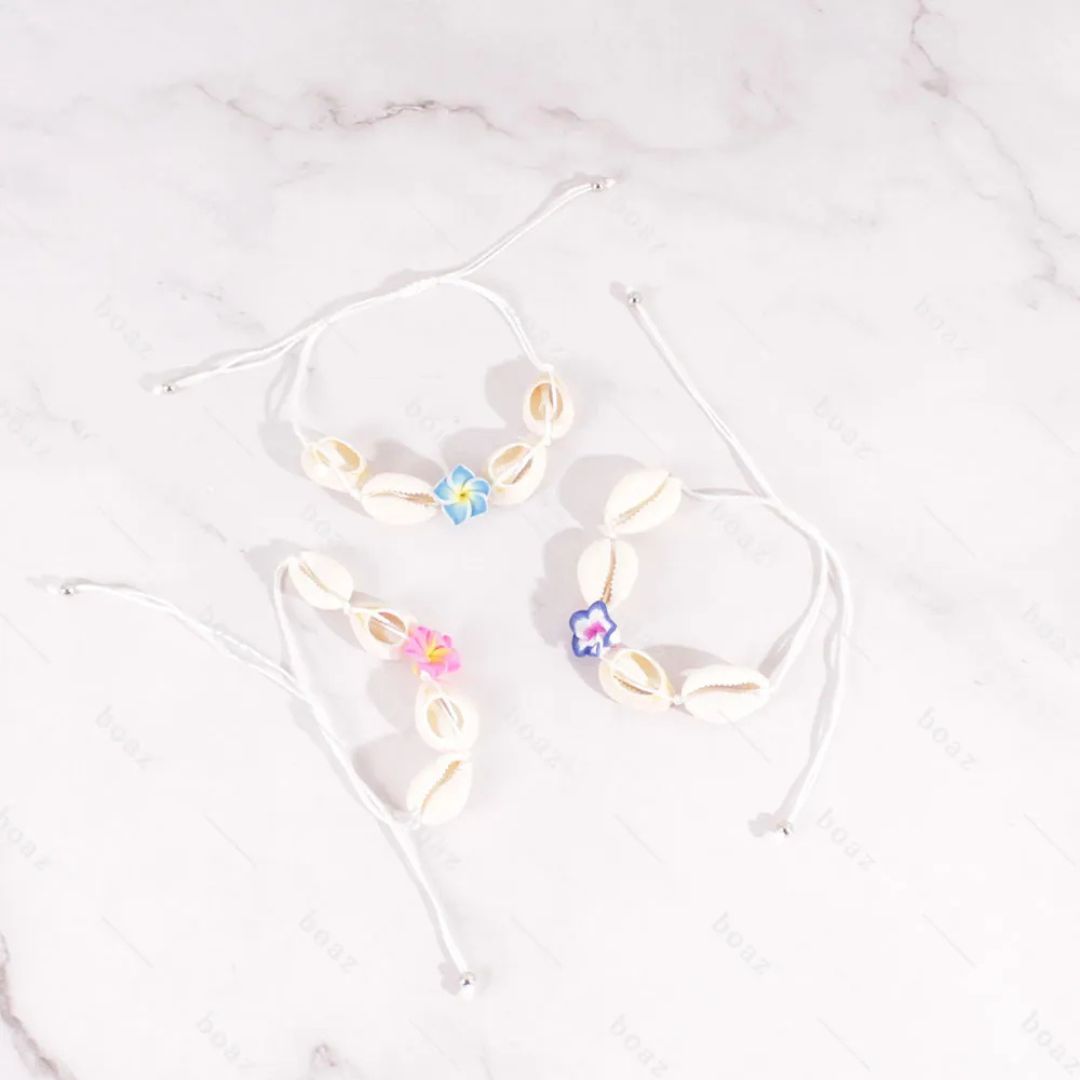 PULSERA CONCHA FLOR X12