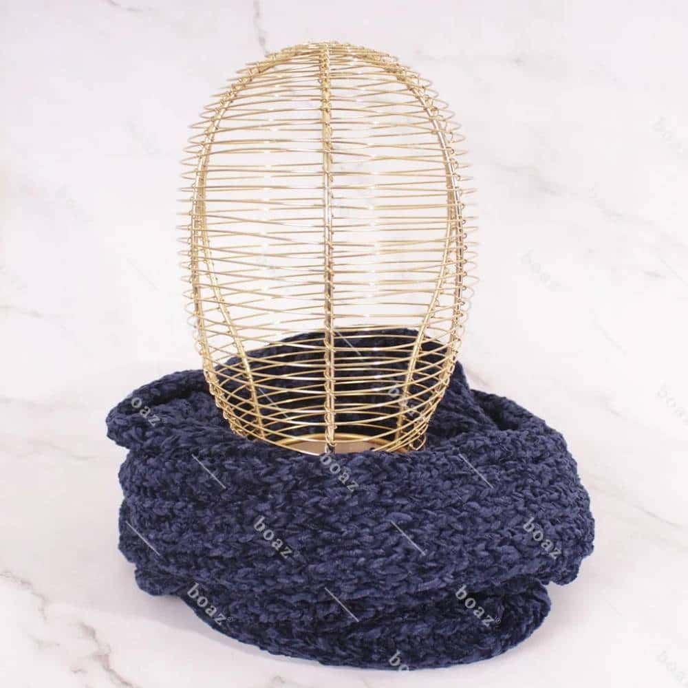 Cuello chenilla azul marino