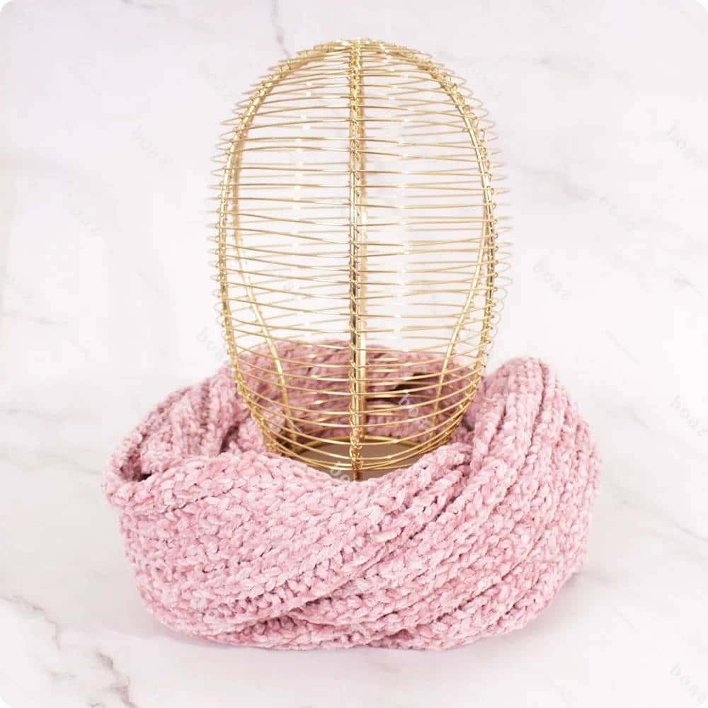 Cuello chenilla rosa
