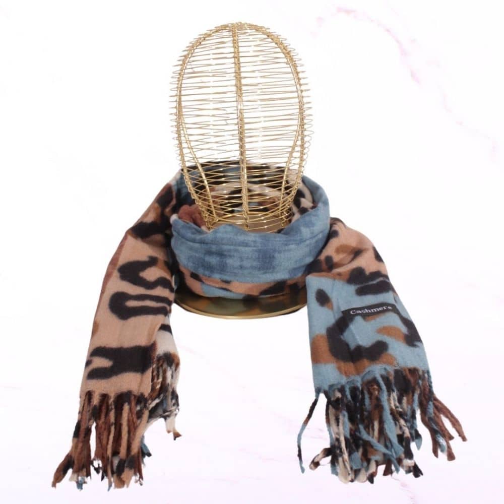 Bufanda animal print azul x1