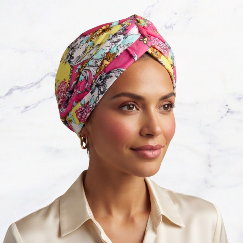 TURBANTE GRANDE DISEÑO FLOR X12
