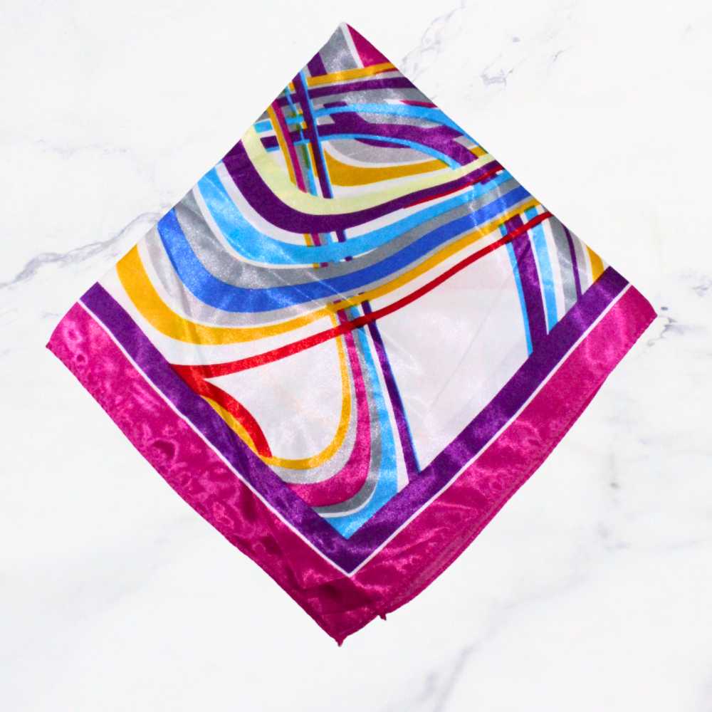 PAÑUELO 50X50 LINEAS 2 FUCSIA X1