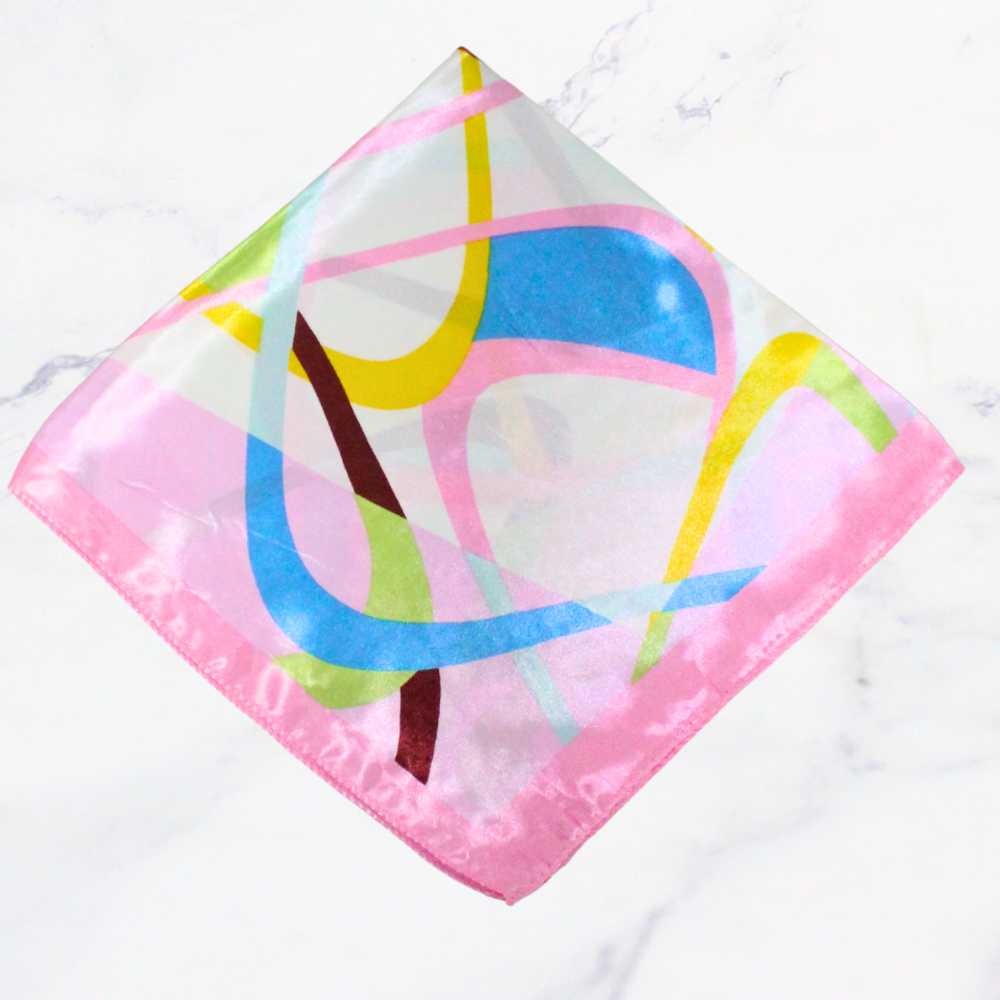 PAÑUELO 50X50 LINEAS 2 ROSADO X1