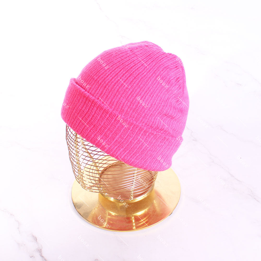 GORRO LANA LINEAS FUCSIA X1