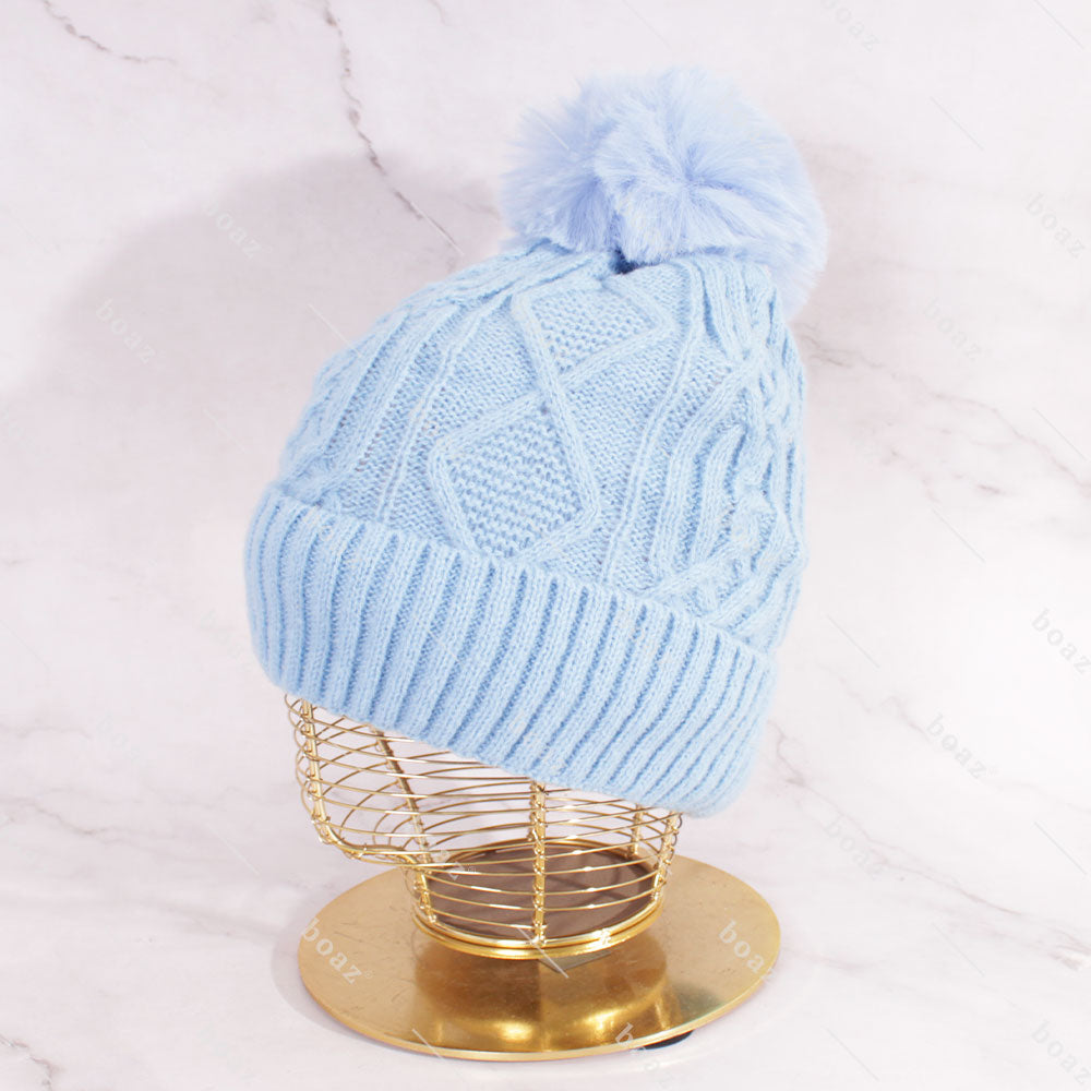 GORRO POM POLAR CELESTE X1