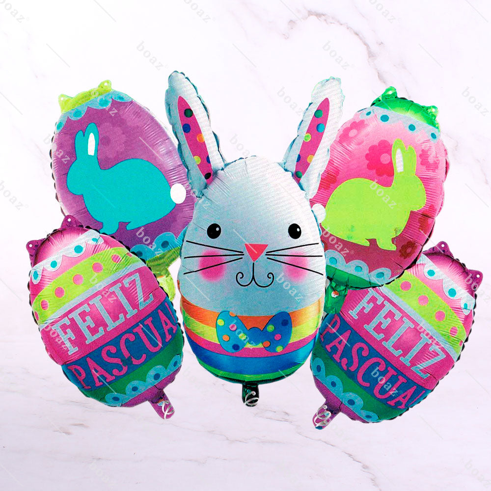 GLOBO FELIZ PASCUA CONEJO BLANCO (unidad)