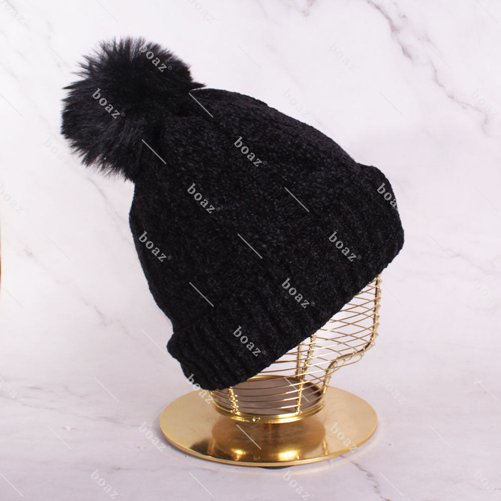GORRO CHENIL NEGRO