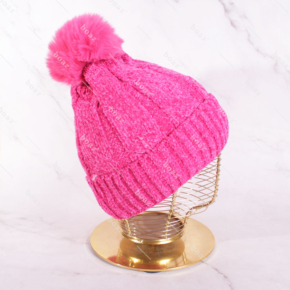 GORRO CHENIL FUCSIA
