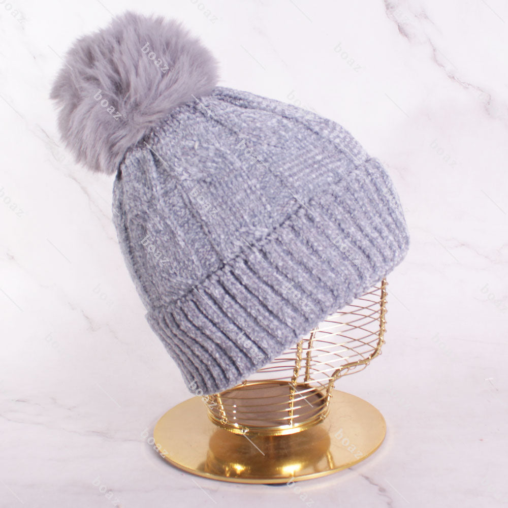 GORRO CHENIL GRIS