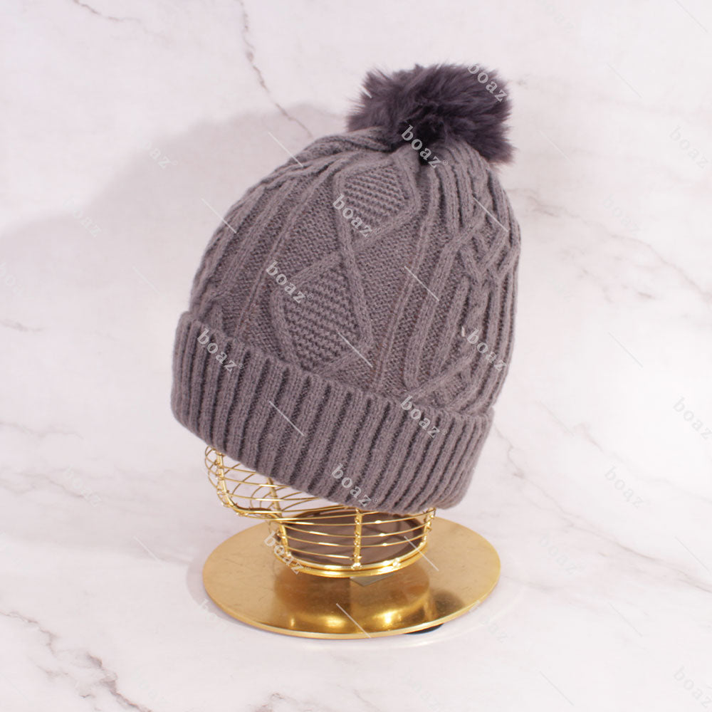 GORRO POM POLAR PLOMO X1