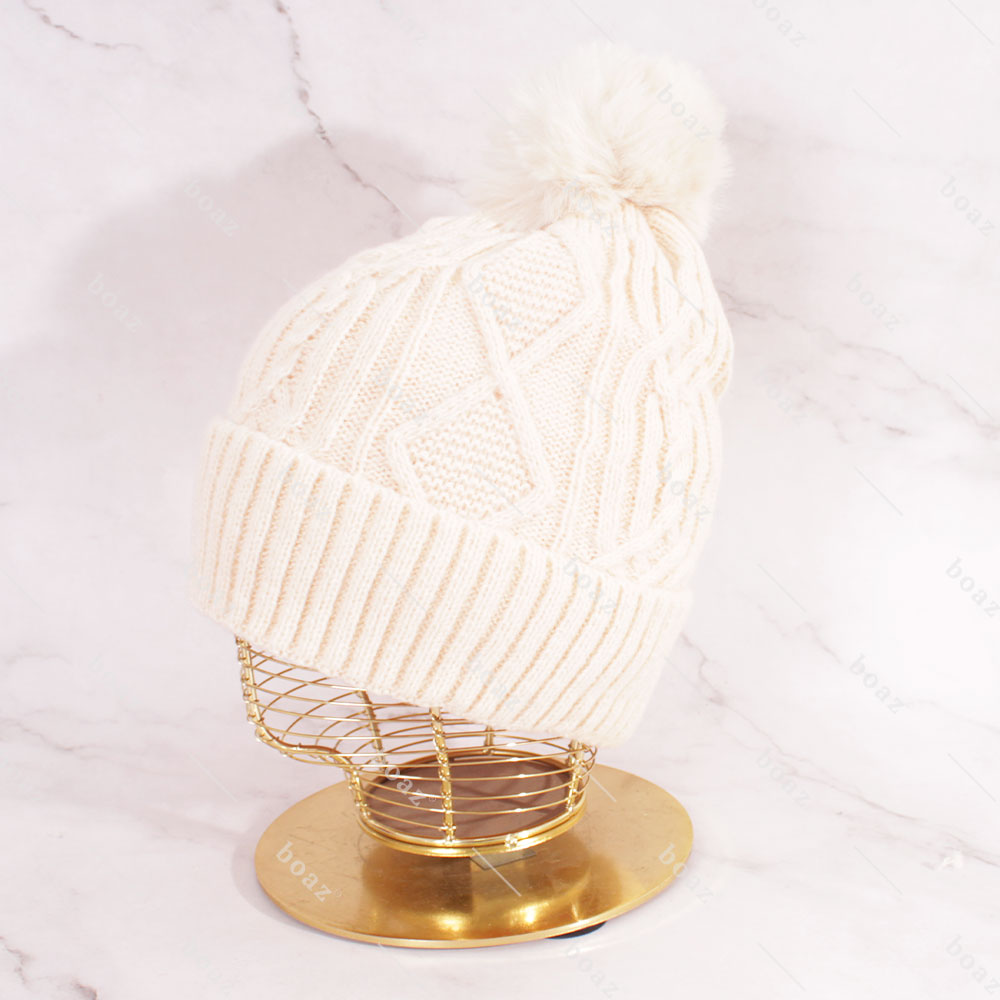 GORRO POM CREMA X1