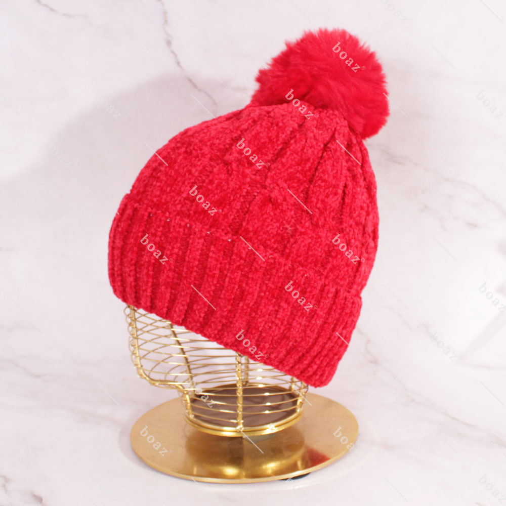 GORRO CHENIL ROJO X1