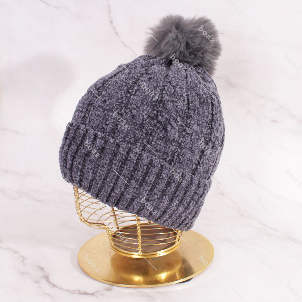 GORRO CHENIL PLOMO