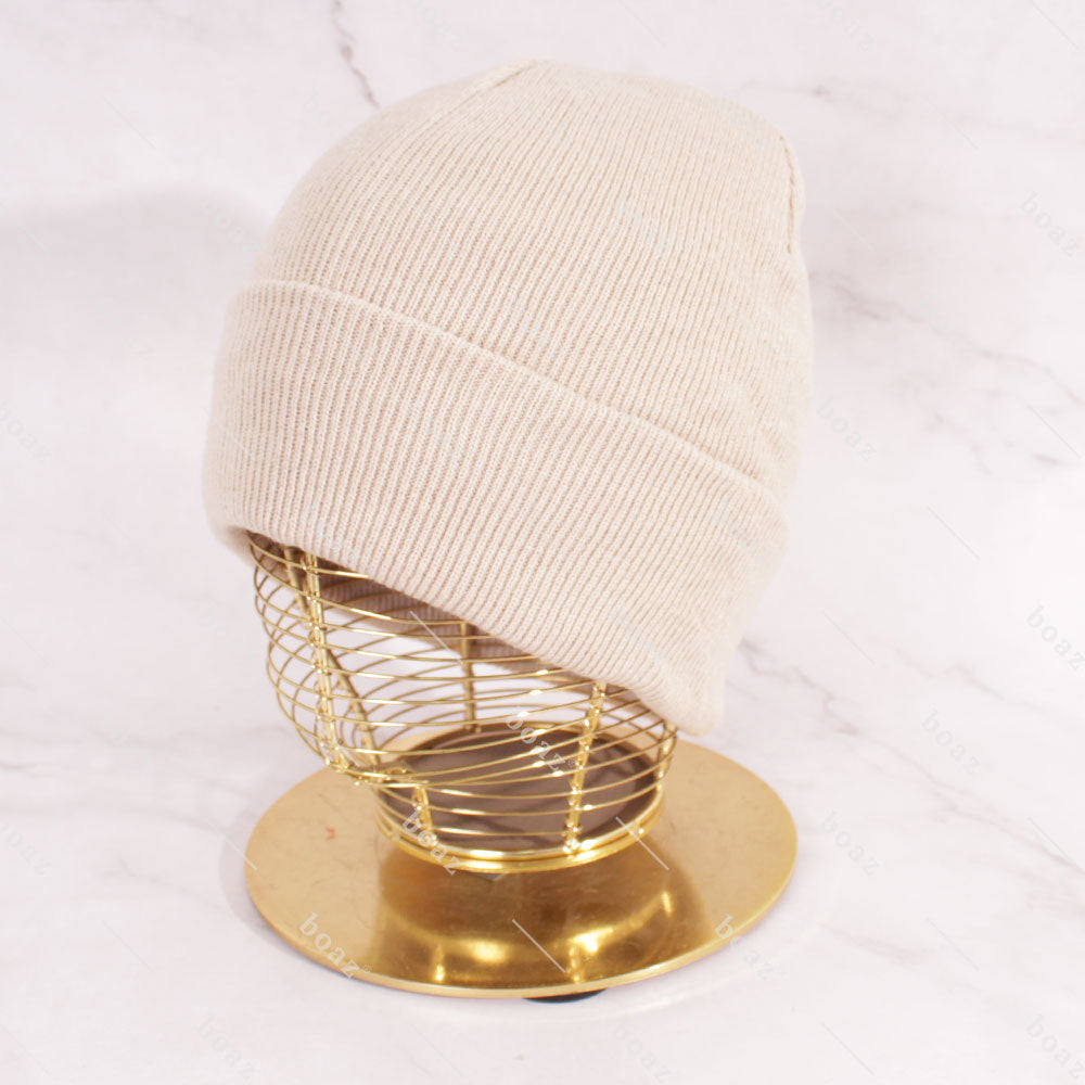 GORRO BEANIE BORDADO BEIGE (unidad)