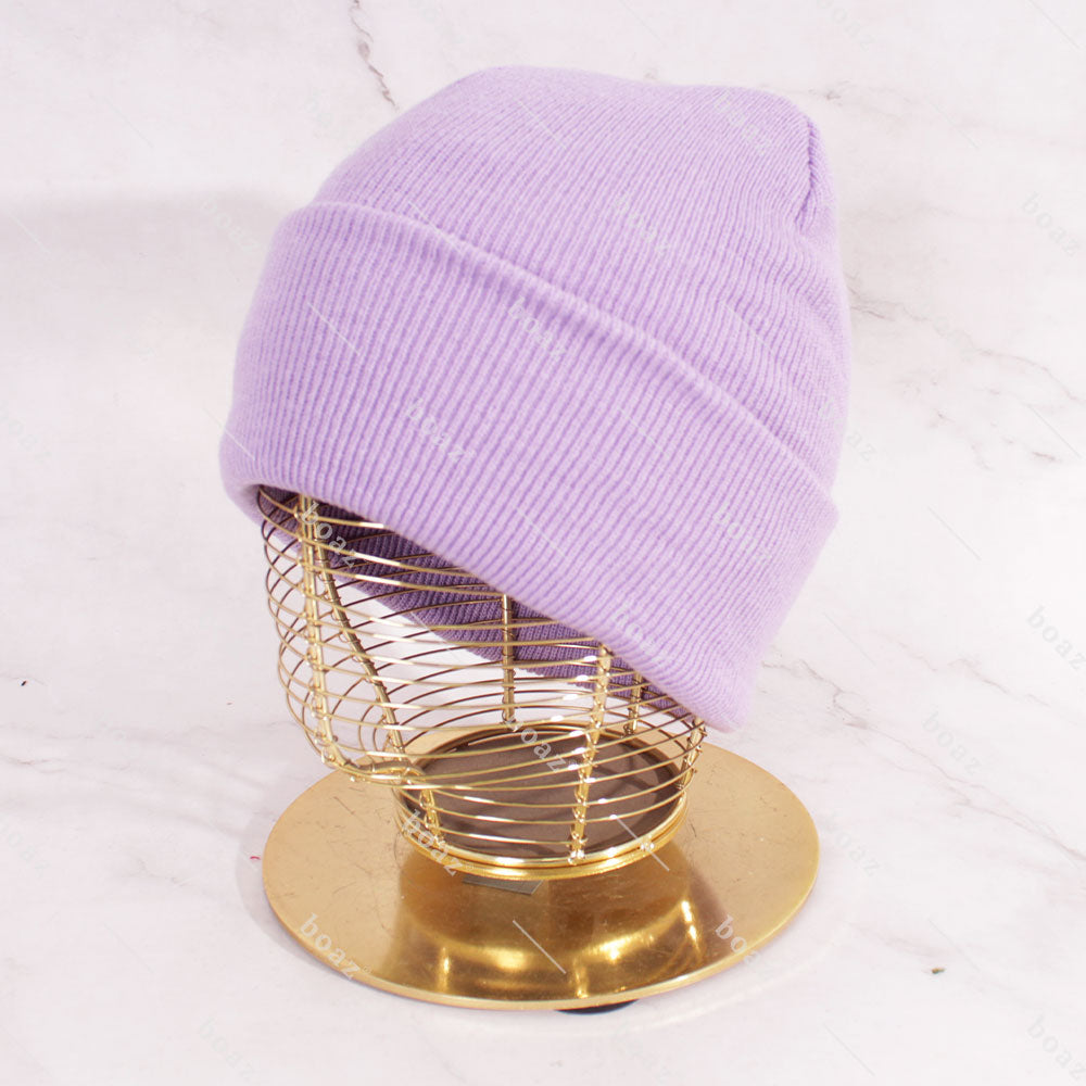 GORRO BEANIE BORDADO LILA (unidad)