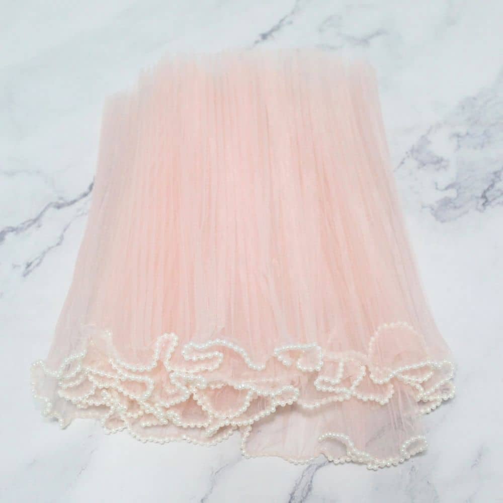 TUL CON PERLA ROSA CLARO 27*2,70M
