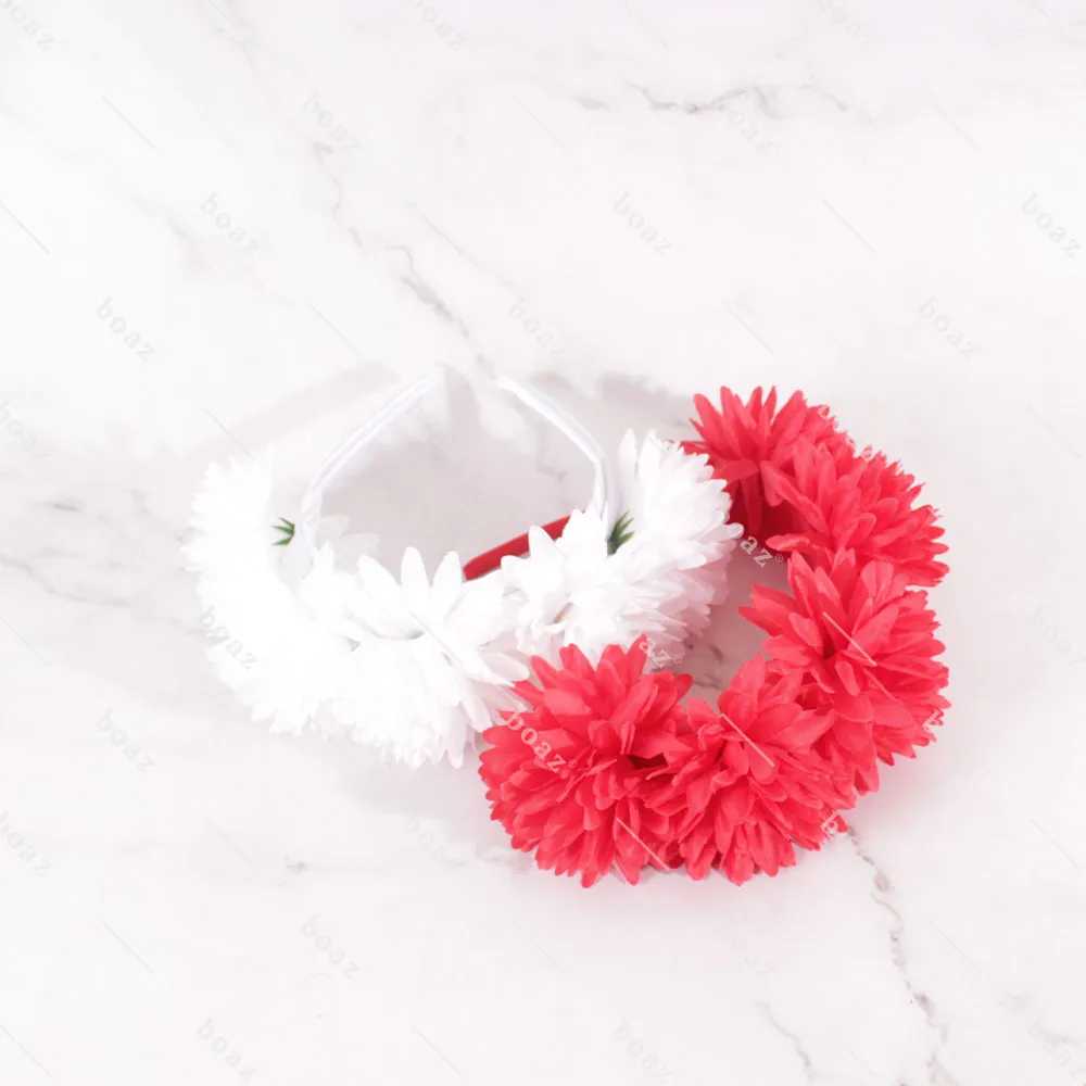 CINTILLO 5 FLOR ROJO Y BLANCO X12
