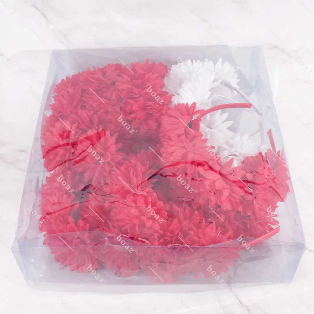 CINTILLO 5 FLOR ROJO Y BLANCO X12