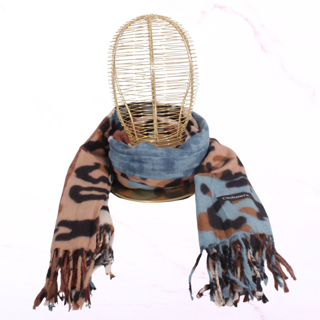 Bufanda animal print azul x1
