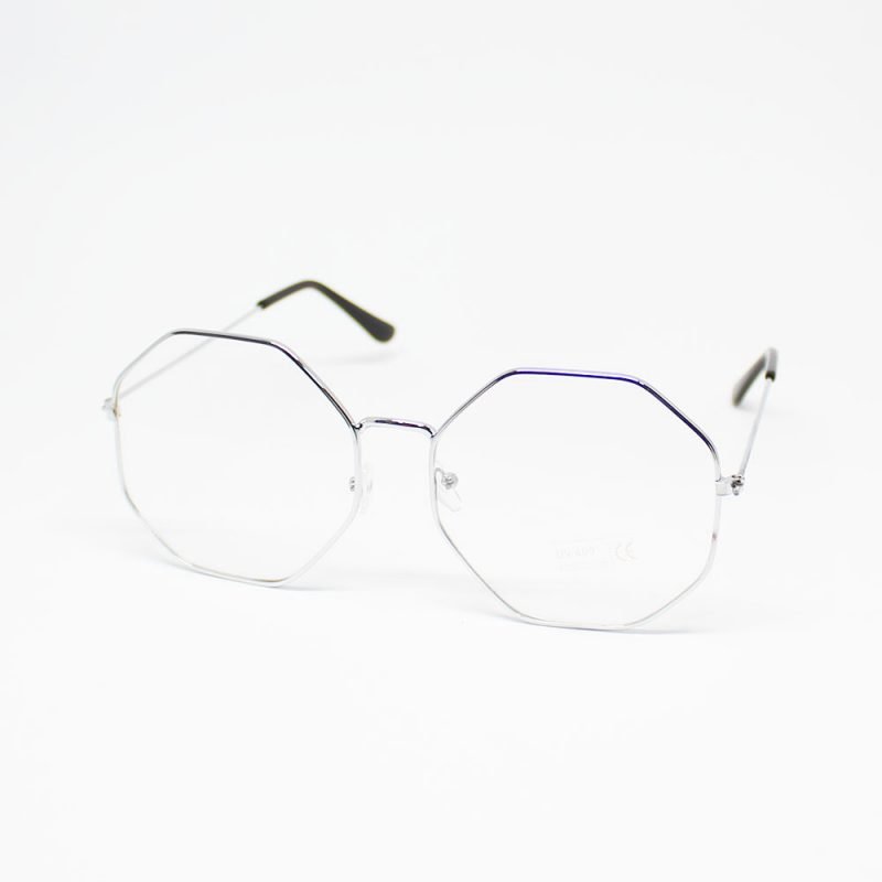 LENTE CIRCULO METALICO TRANSPARENTE X1