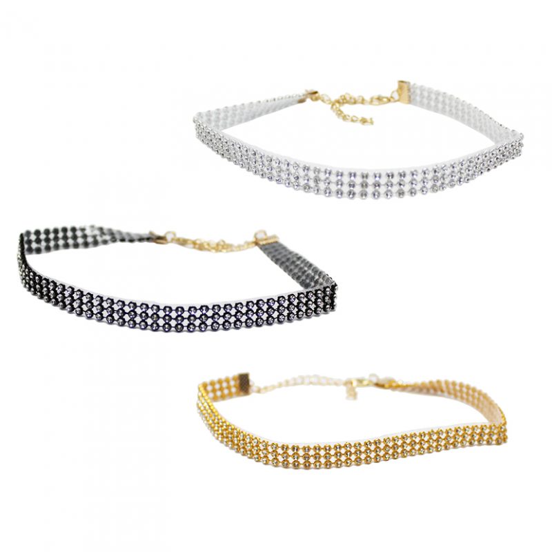 SET CHOKER BRILLO 3 UNI (docena)