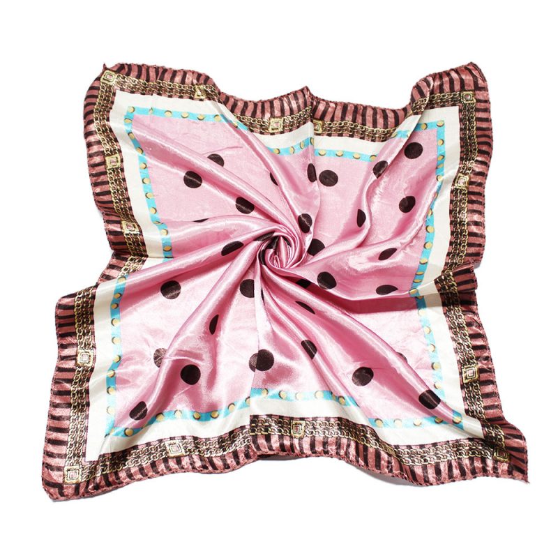 PAÑUELO 50X50CM LUNAR CADENA ROSADO