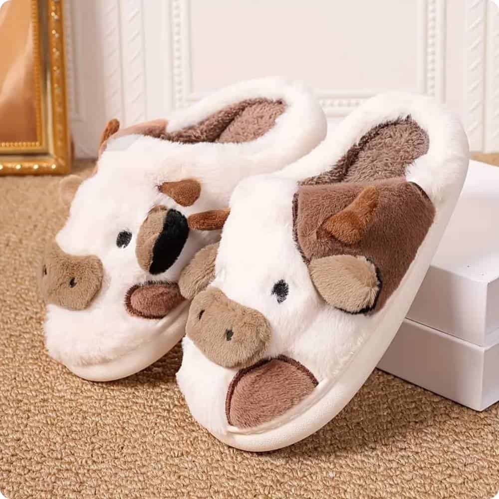 Pantufla vaca cafe