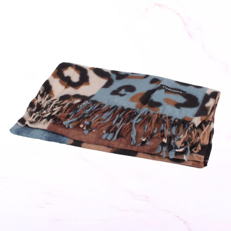Bufanda animal print azul x1