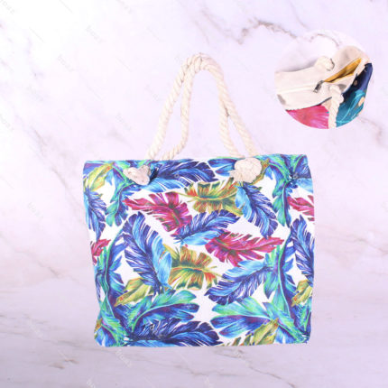 BOLSO PLAYA HOJAS X1