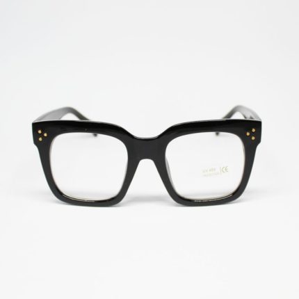 ANTEOJO NEGRO CUADRADO PUNTAS TRANSPARENTE X1