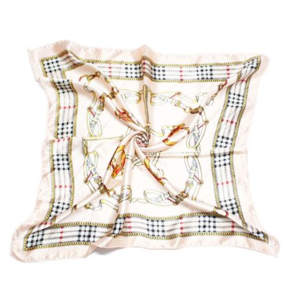 PAÑUELO 50X50CM ESCOCES CADENA ROSADO X1