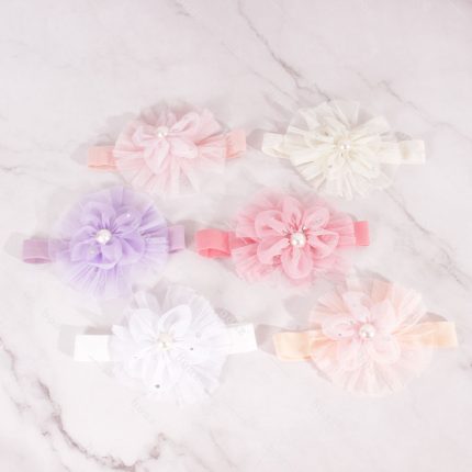 CINTILLO BEBE FLOR PERLA (docena)