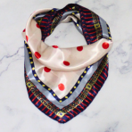 PAÑUELO 50X50 LUNAR CADENA BLANCO - Imagen 2