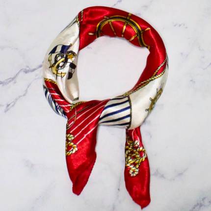 PAÑUELO 50X50 ANCLA LINEA ROJO