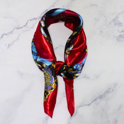 PAÑUELO 50X50 CADENA ROJO