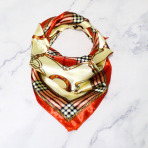 PAÑUELO 50X50 ESCOCES CADENA NARANJO