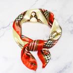 PAÑUELO 50X50 ESCOCES CADENA NARANJO - Imagen 2
