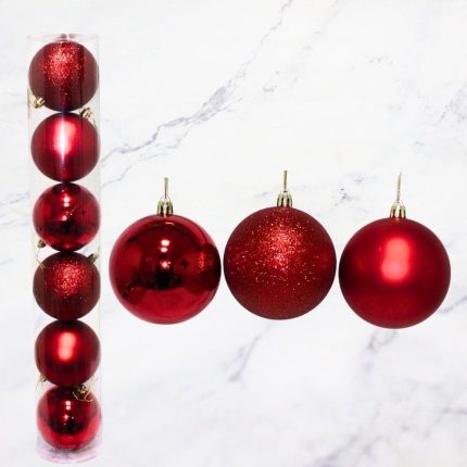ESFERA 8CM ROJA X6